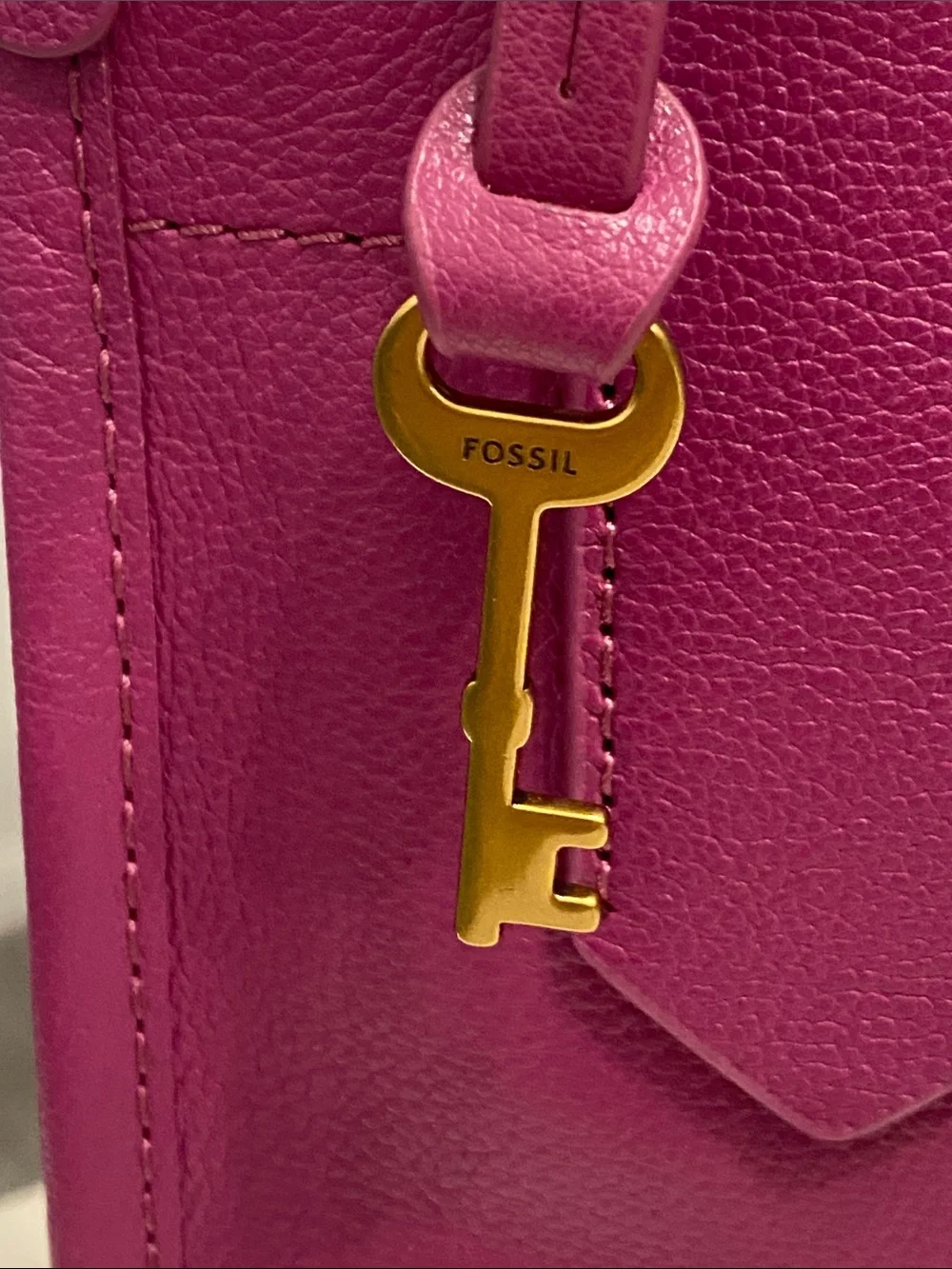 Fossil Purple Pink Sapphire Kyler Leather Satchel Crossbody NWT